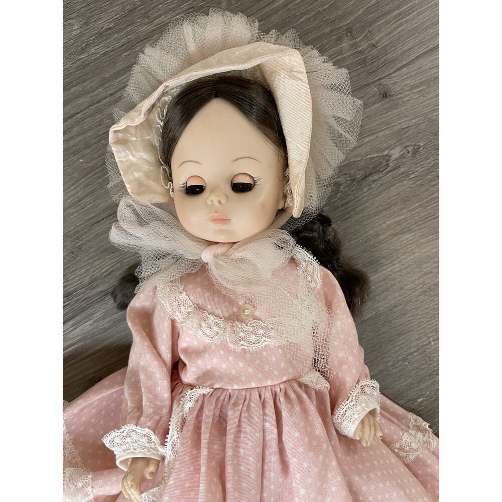 Vintage Madame Alexander 14" Rebecca Doll #1585 - Pink Polka Dot Dress & Bonnet
